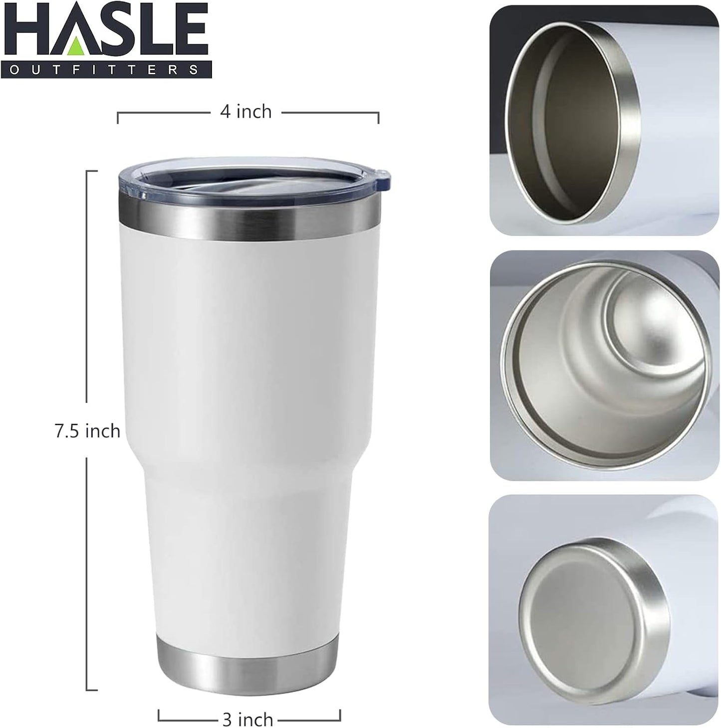 30oz Stainless Steel Tumbler, Double Wall Vacuum Insulated Travel Mug Tumbler, Durable Insulated Coffee Mug, Gift Box Set (Black, 4)