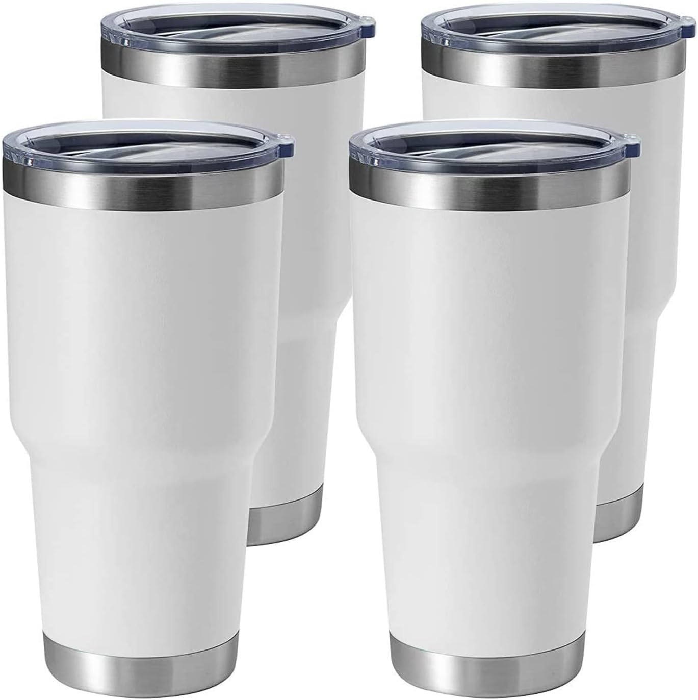 30oz Stainless Steel Tumbler, Double Wall Vacuum Insulated Travel Mug Tumbler, Durable Insulated Coffee Mug, Gift Box Set (Black, 4)