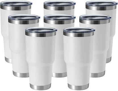 30oz Stainless Steel Tumbler, Double Wall Vacuum Insulated Travel Mug Tumbler, Durable Insulated Coffee Mug, Gift Box Set (Black, 4)