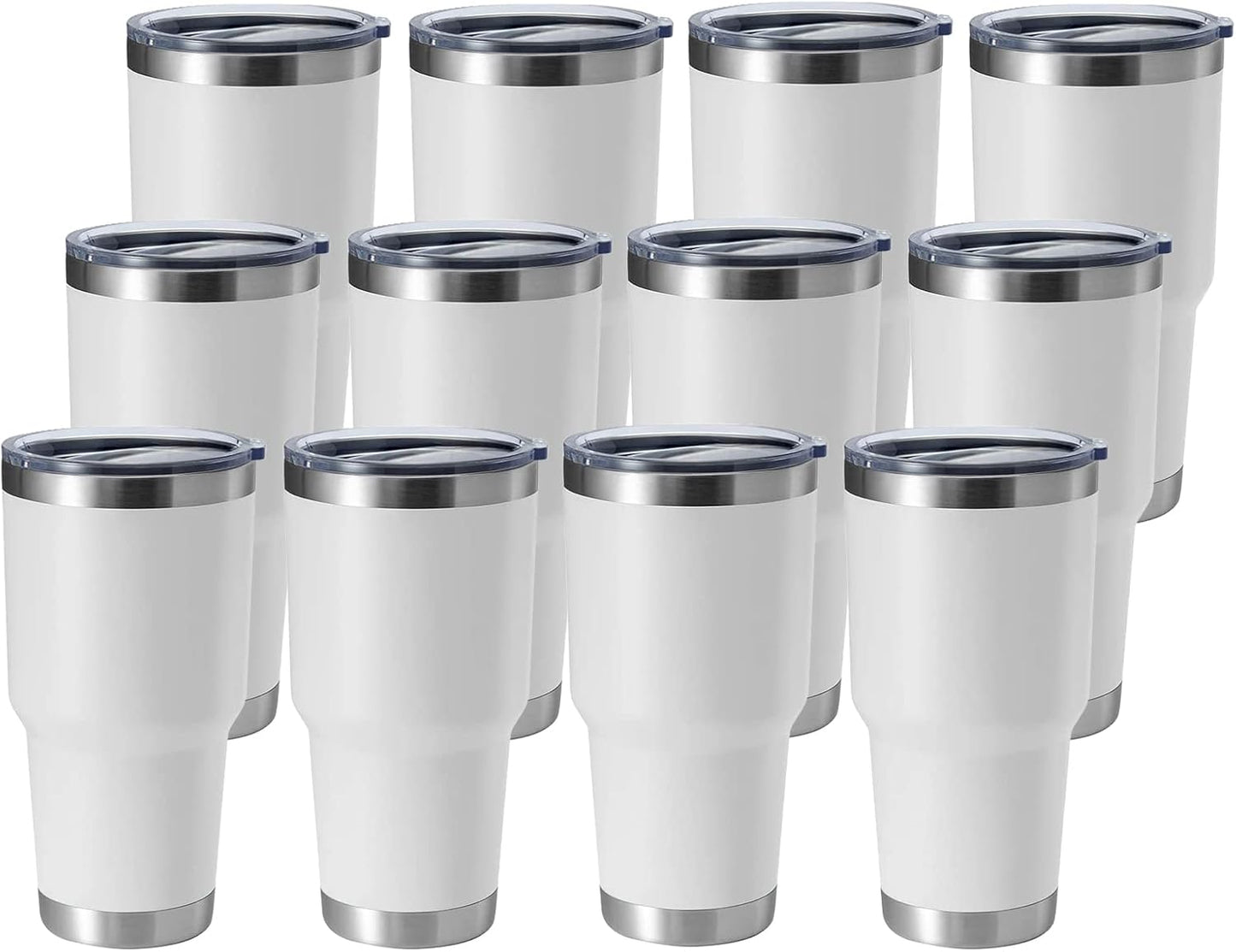 30oz Stainless Steel Tumbler, Double Wall Vacuum Insulated Travel Mug Tumbler, Durable Insulated Coffee Mug, Gift Box Set (Black, 4)