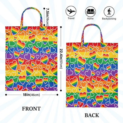 Rainbow Heart Waterproof Travel Laundry Bag Easy Care 2-piece