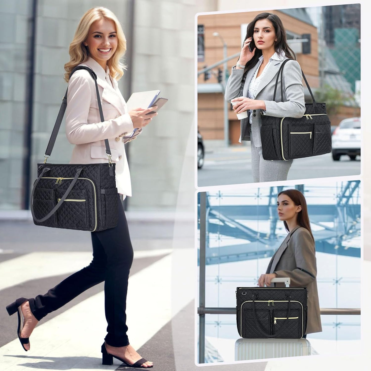 Teacher Tote Bag 15.6 inch Laptop Bag for Women Work Bags Laptop Tote Nurse Bag Professional Computer Messenger with Insulated Pocket, Laptop Briefcase for Office, College, Nursing, Khkai