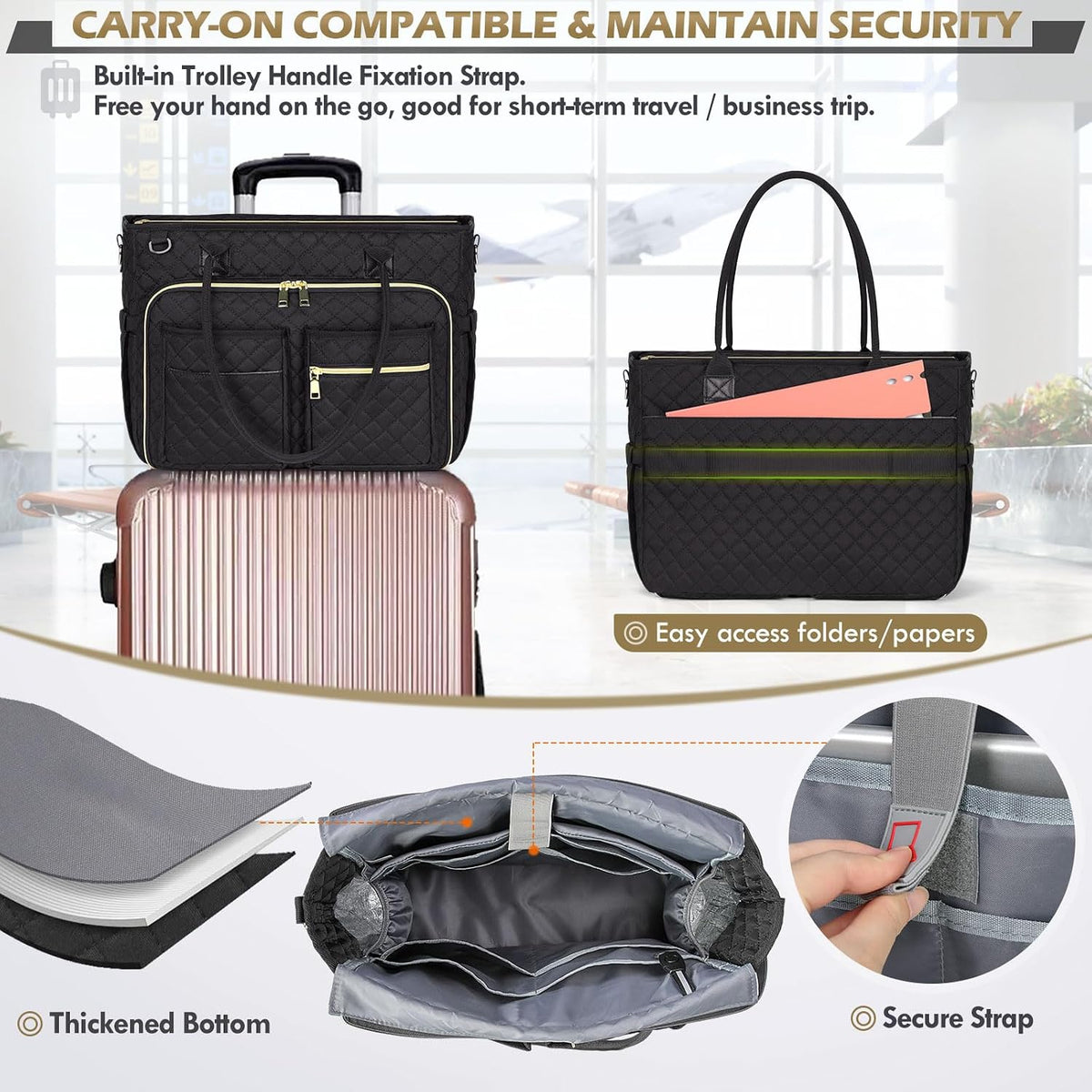 Teacher Tote Bag 15.6 inch Laptop Bag for Women Work Bags Laptop Tote Nurse Bag Professional Computer Messenger with Insulated Pocket, Laptop Briefcase for Office, College, Nursing, Khkai