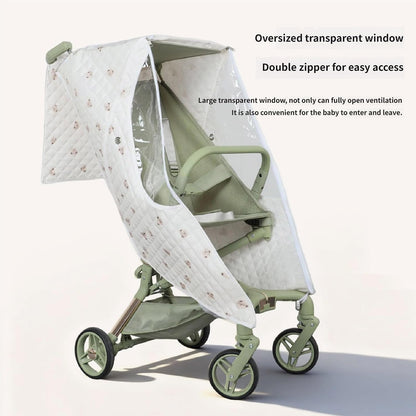 Adjustable Pushchair Rain Cover Fabric Full Coverage Highlighting Ventilation Openings Suitable for Infants Infant Carriage Rain Protect