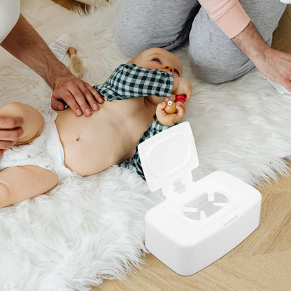 Wipes Dispenser Refillable Baby Wipes Container One-Handed Wet Tissue Holder with Non-Slip Base Portable Wipe Box for Nursery Kitchen Bathroom Stroller 6.69 X 4.13 X 2.36 in