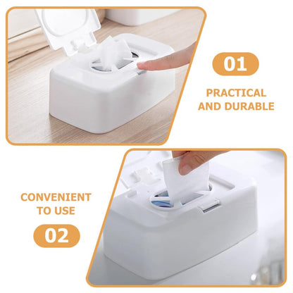 Wipes Dispenser Refillable Baby Wipes Container One-Handed Wet Tissue Holder with Non-Slip Base Portable Wipe Box for Nursery Kitchen Bathroom Stroller 6.69 X 4.13 X 2.36 in