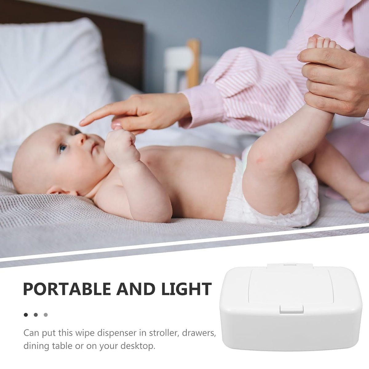 Wipes Dispenser Refillable Baby Wipes Container One-Handed Wet Tissue Holder with Non-Slip Base Portable Wipe Box for Nursery Kitchen Bathroom Stroller 6.69 X 4.13 X 2.36 in