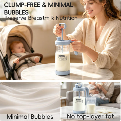 MUM TO MUM 32oz Glass Formula Mixing Pitcher, Microplastic-Free BPA Free Leak-Proof Breastmilk Storage Container, Heat & Cold Resistant Borosilicate Glass with Silicone Seal (Light blue)