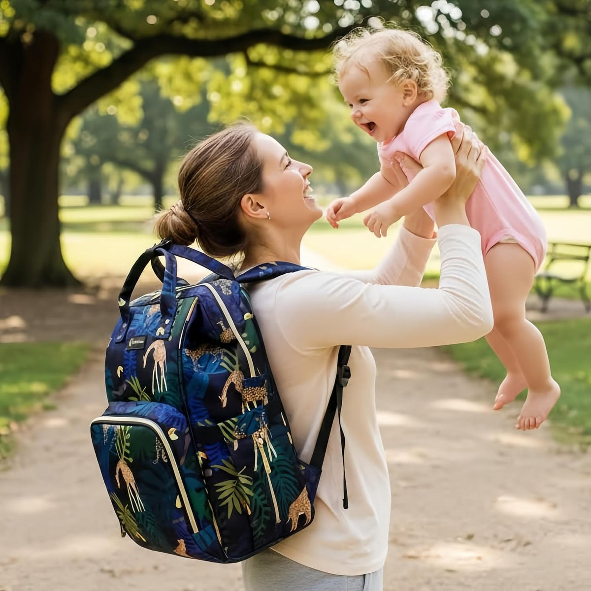 Diaper Bag Backpack for Dad and Mom with USB Charging Port Stroller Straps and Insulated Pocket,army military Travel Nappy Backpack for Daddy/Mommy (Black)