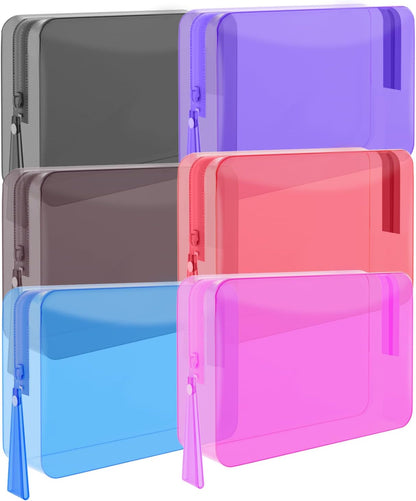 6 Pack Toiletry Bag Makeup Bag Cosmetic Bag, TSA Approved Clear Travel Toiletry Bag wih Zippers, Quart Size Travel Makeup Cosmetic Bag for Women Men (Large-6 Color)