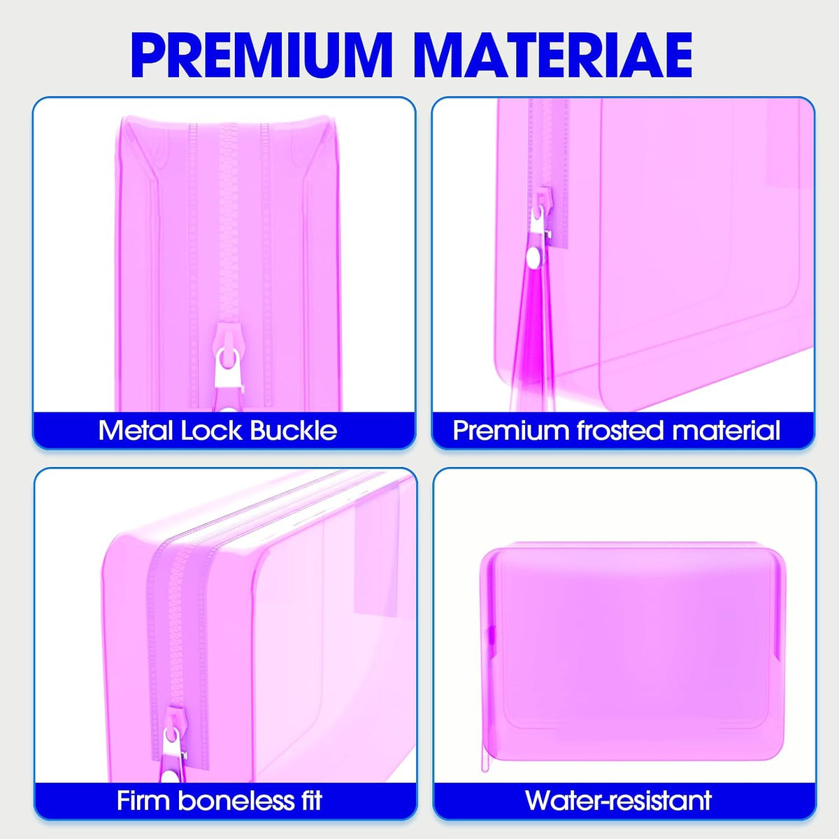 6 Pack Toiletry Bag Makeup Bag Cosmetic Bag, TSA Approved Clear Travel Toiletry Bag wih Zippers, Quart Size Travel Makeup Cosmetic Bag for Women Men (Large-6 Color)