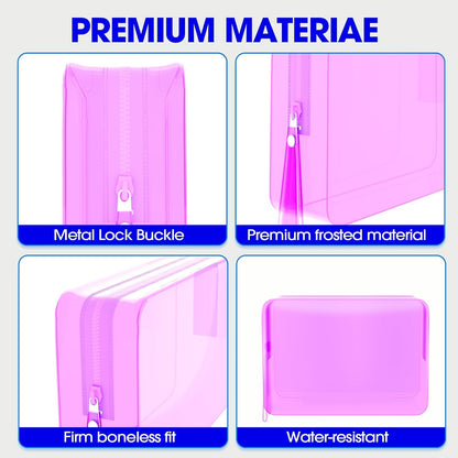 6 Pack Toiletry Bag Makeup Bag Cosmetic Bag, TSA Approved Clear Travel Toiletry Bag wih Zippers, Quart Size Travel Makeup Cosmetic Bag for Women Men (Large-6 Color)