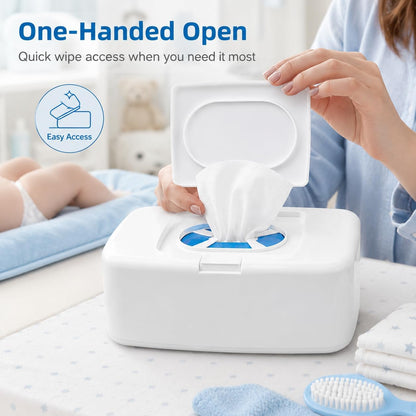 3 Pack Baby Wipes Dispenser with Lid, Push Button