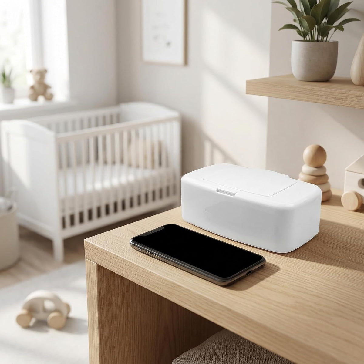 3 Pack Baby Wipes Dispenser with Lid, Push Button