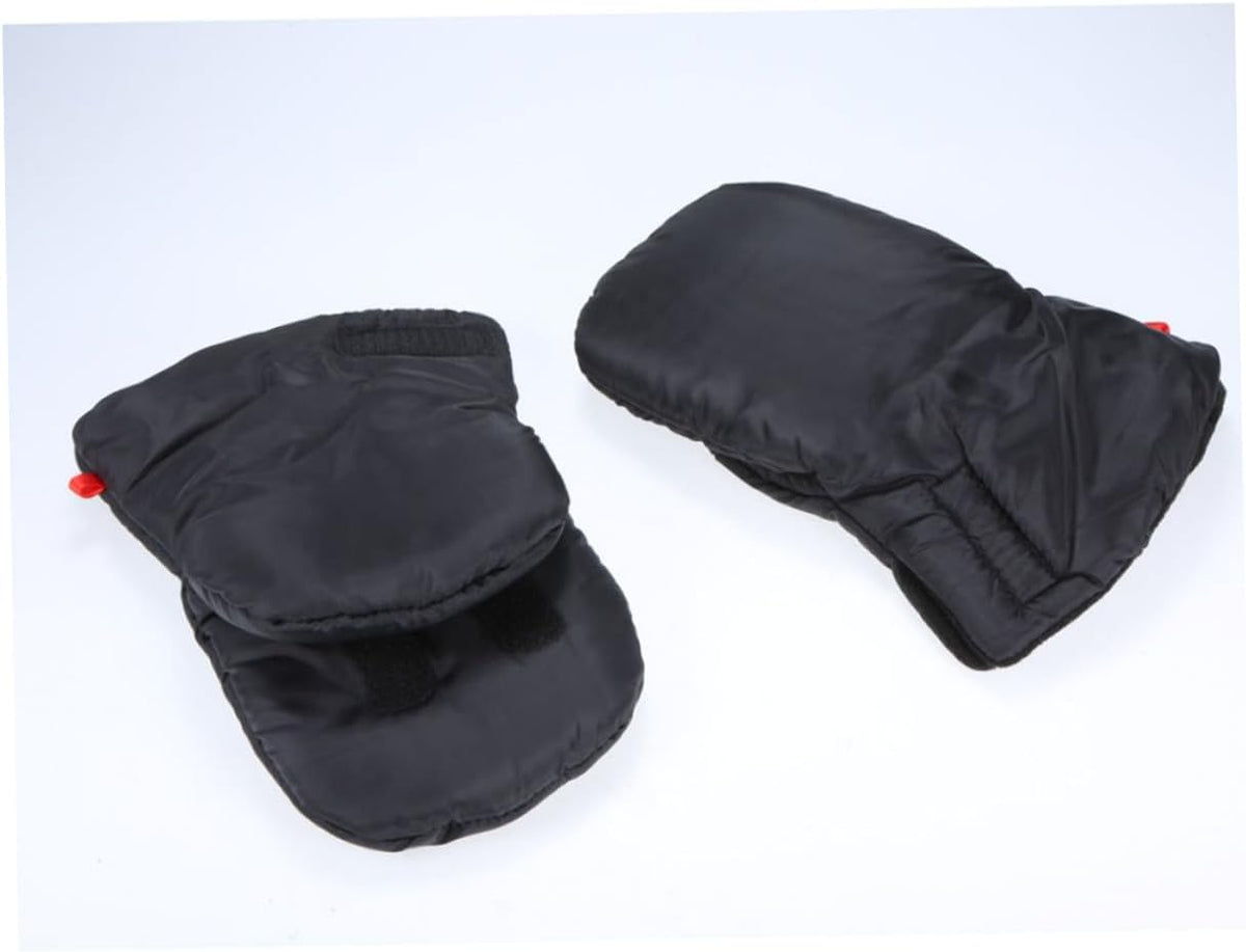 Outdoor Baby Stroller Hand Muff Gloves for Parents Thick Winter Warm Anti-Freeze Gloves Black Windproof Large Size for Cold Weather