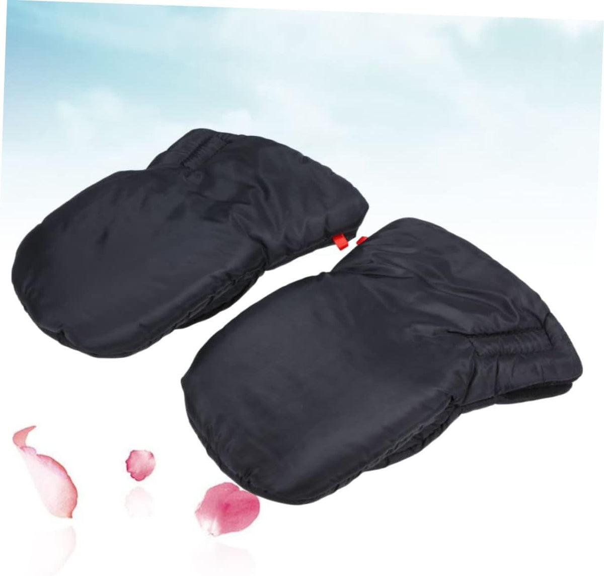 Outdoor Baby Stroller Hand Muff Gloves for Parents Thick Winter Warm Anti-Freeze Gloves Black Windproof Large Size for Cold Weather