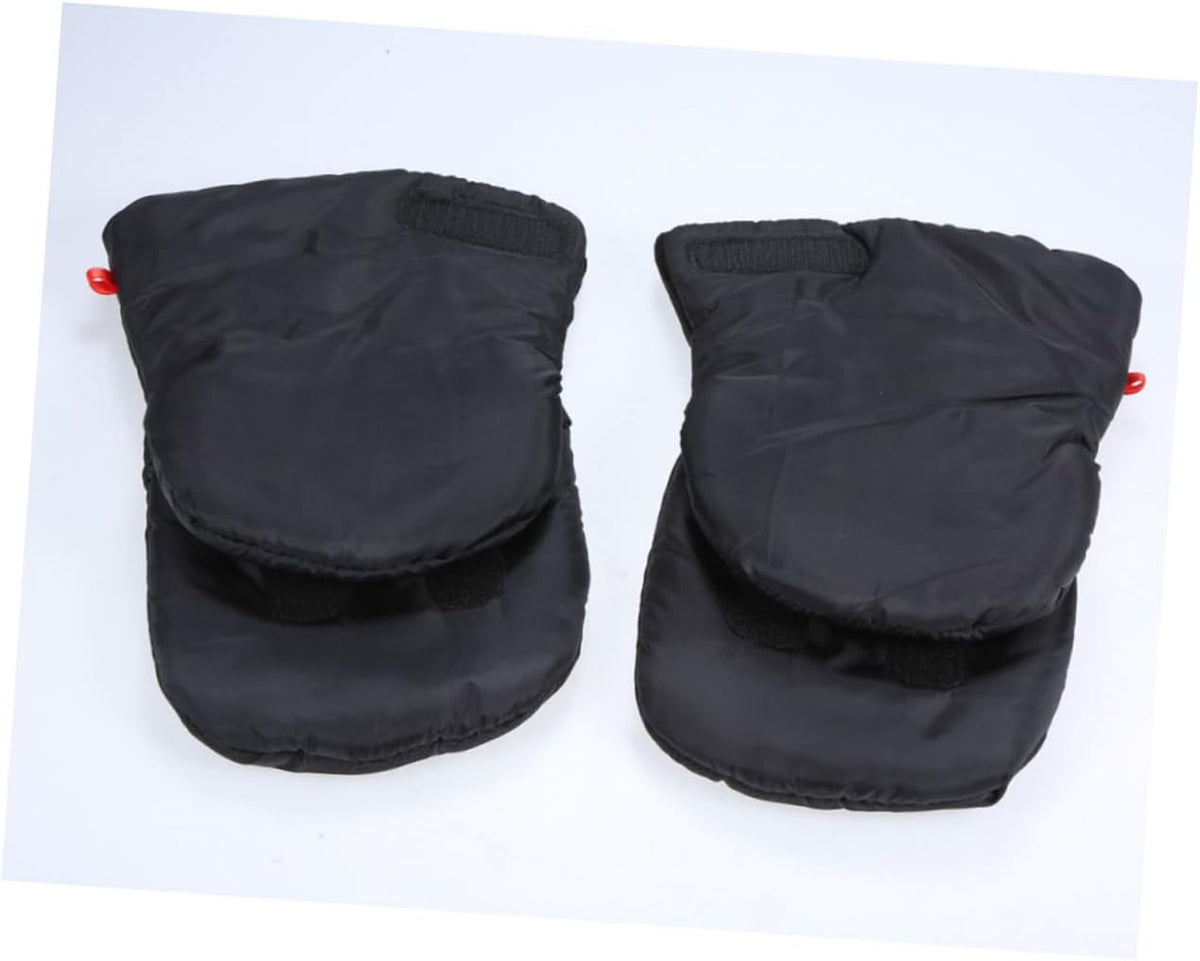 Outdoor Baby Stroller Hand Muff Gloves for Parents Thick Winter Warm Anti-Freeze Gloves Black Windproof Large Size for Cold Weather