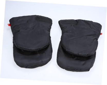 Outdoor Baby Stroller Hand Muff Gloves for Parents Thick Winter Warm Anti-Freeze Gloves Black Windproof Large Size for Cold Weather