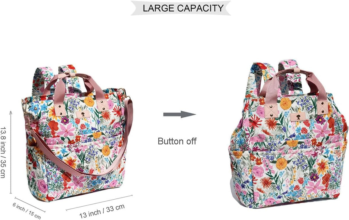 Diaper Tote Bag Totepack Backpack Crossbody Bag 3 in 1 for Women Laptop Backpack Multifunctional with Insulated Pockets