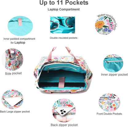 Diaper Tote Bag Totepack Backpack Crossbody Bag 3 in 1 for Women Laptop Backpack Multifunctional with Insulated Pockets