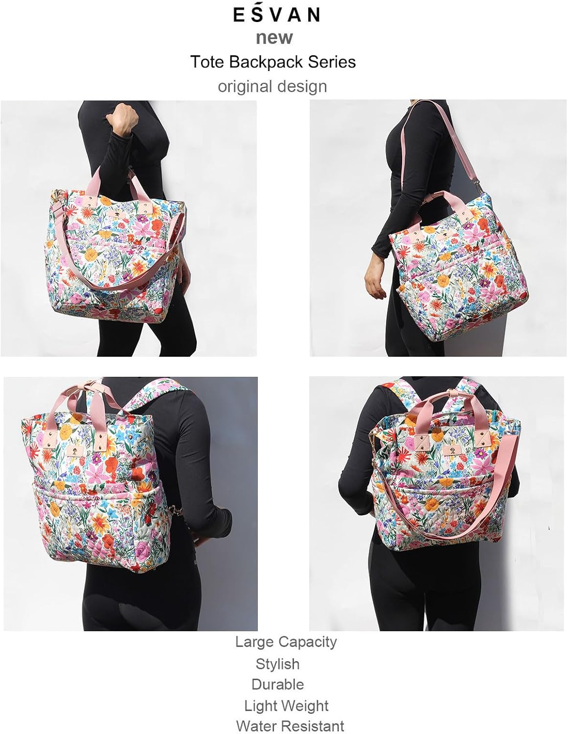 Diaper Tote Bag Totepack Backpack Crossbody Bag 3 in 1 for Women Laptop Backpack Multifunctional with Insulated Pockets