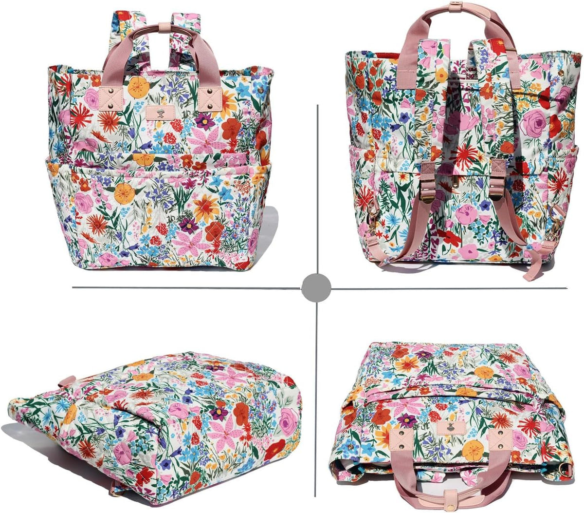 Diaper Tote Bag Totepack Backpack Crossbody Bag 3 in 1 for Women Laptop Backpack Multifunctional with Insulated Pockets