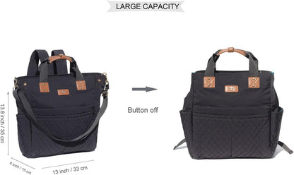 Diaper Tote Bag Totepack Backpack Crossbody Bag 3 in 1 for Women Laptop Backpack Multifunctional with Insulated Pockets