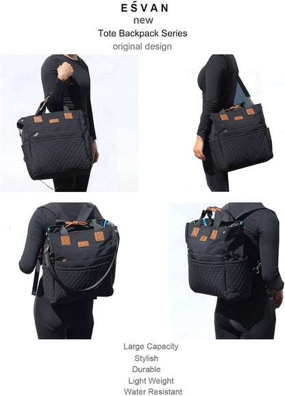 Diaper Tote Bag Totepack Backpack Crossbody Bag 3 in 1 for Women Laptop Backpack Multifunctional with Insulated Pockets