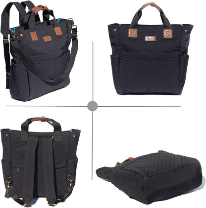 Diaper Tote Bag Totepack Backpack Crossbody Bag 3 in 1 for Women Laptop Backpack Multifunctional with Insulated Pockets