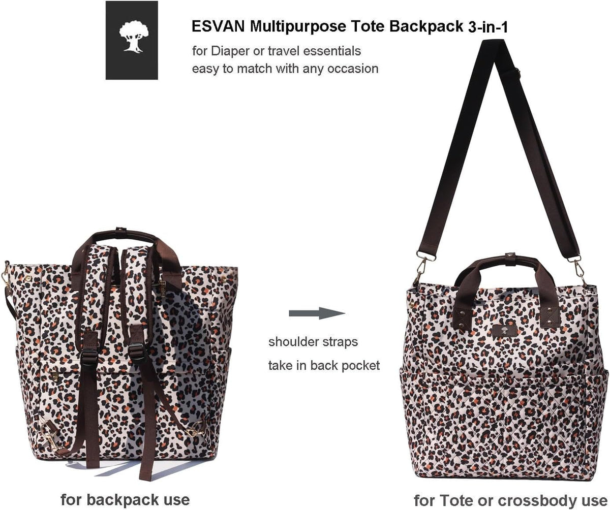 Diaper Tote Bag Totepack Backpack Crossbody Bag 3 in 1 for Women Laptop Backpack Multifunctional with Insulated Pockets
