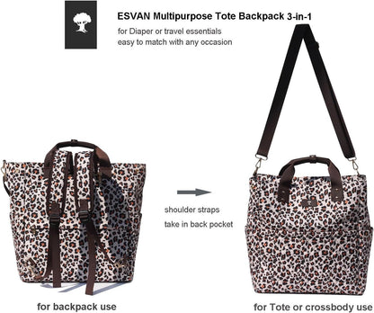 Diaper Tote Bag Totepack Backpack Crossbody Bag 3 in 1 for Women Laptop Backpack Multifunctional with Insulated Pockets