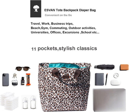 Diaper Tote Bag Totepack Backpack Crossbody Bag 3 in 1 for Women Laptop Backpack Multifunctional with Insulated Pockets