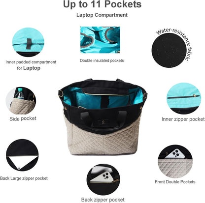 Diaper Tote Bag Totepack Backpack Crossbody Bag 3 in 1 for Women Laptop Backpack Multifunctional with Insulated Pockets