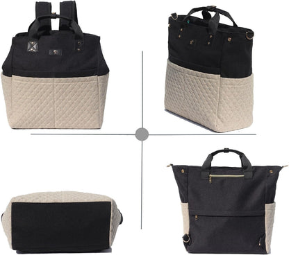 Diaper Tote Bag Totepack Backpack Crossbody Bag 3 in 1 for Women Laptop Backpack Multifunctional with Insulated Pockets