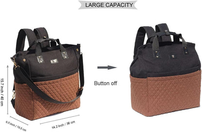 Diaper Tote Bag Totepack Backpack Crossbody Bag 3 in 1 for Women Laptop Backpack Multifunctional with Insulated Pockets