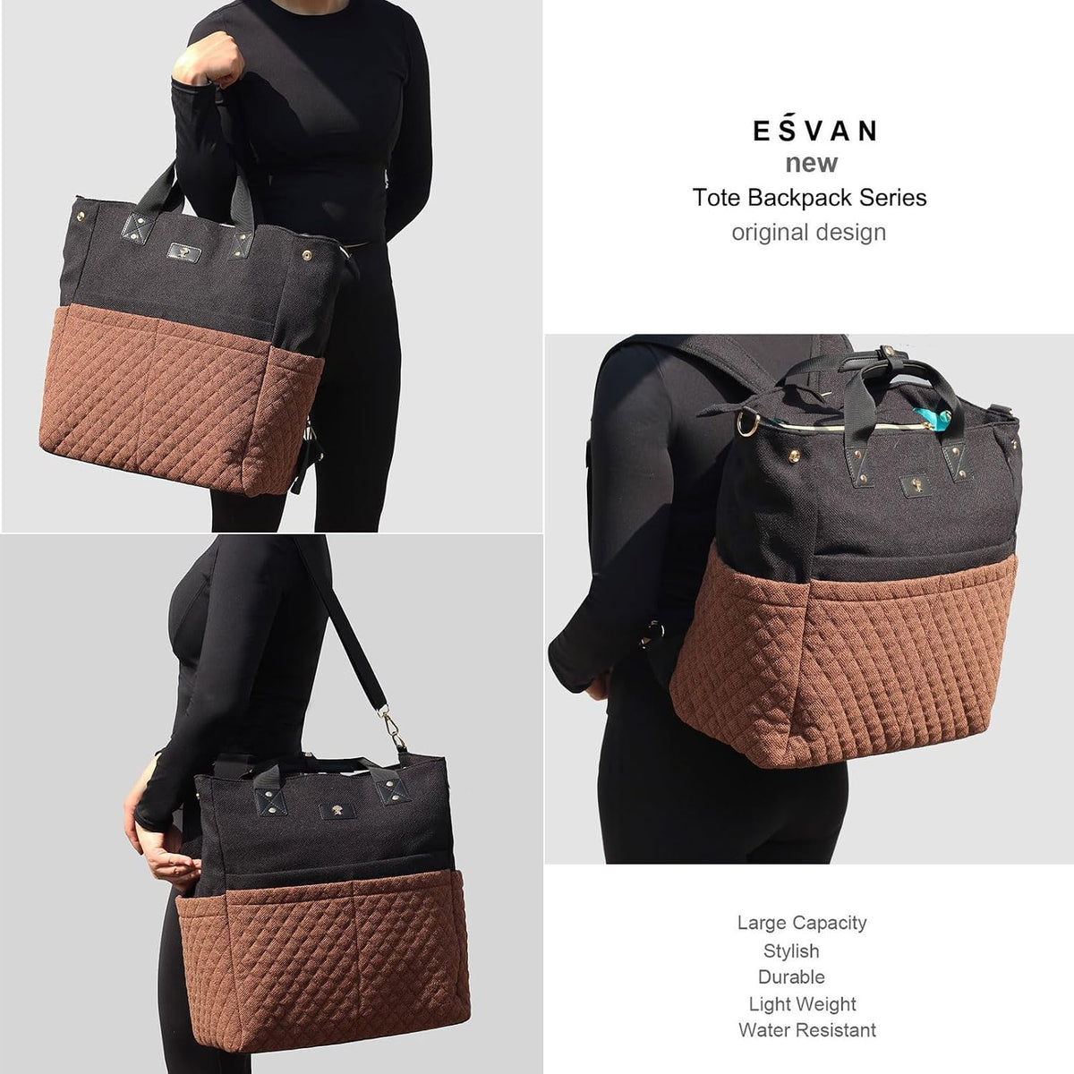 Diaper Tote Bag Totepack Backpack Crossbody Bag 3 in 1 for Women Laptop Backpack Multifunctional with Insulated Pockets