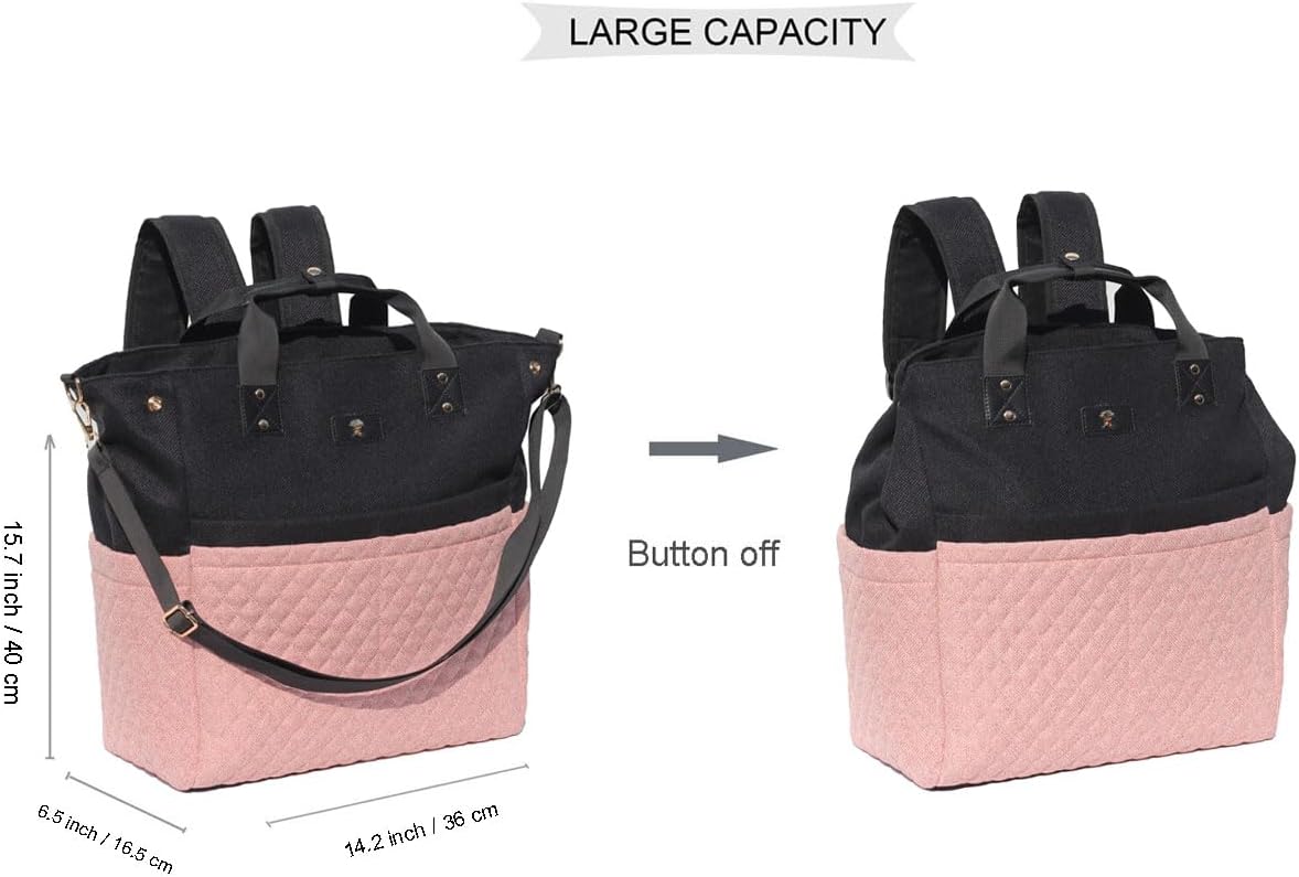 Diaper Tote Bag Totepack Backpack Crossbody Bag 3 in 1 for Women Laptop Backpack Multifunctional with Insulated Pockets