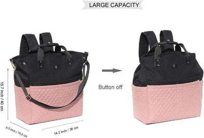 Diaper Tote Bag Totepack Backpack Crossbody Bag 3 in 1 for Women Laptop Backpack Multifunctional with Insulated Pockets