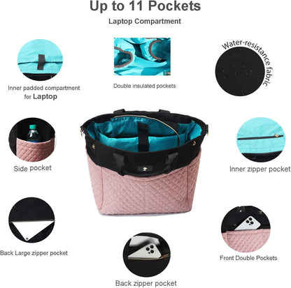 Diaper Tote Bag Totepack Backpack Crossbody Bag 3 in 1 for Women Laptop Backpack Multifunctional with Insulated Pockets