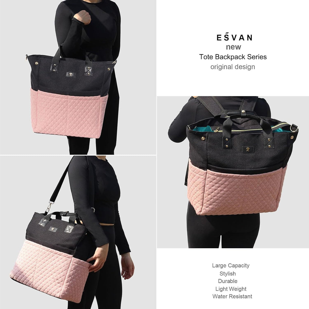 Diaper Tote Bag Totepack Backpack Crossbody Bag 3 in 1 for Women Laptop Backpack Multifunctional with Insulated Pockets