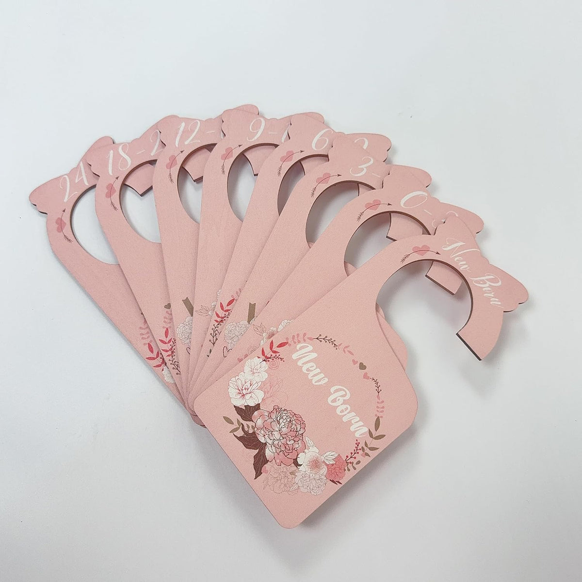 Baby Closet Dividers 8pcs Double-Sided Baby Clothes Dividers for Closet Wooden Nursery Decor for Gilrs Wardrobe-Ideal Baby Size Closet Organizer