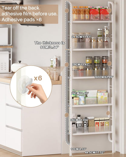 UMDONX Narrow 5-Tier Behind the Door Storage Rack for Bathroom