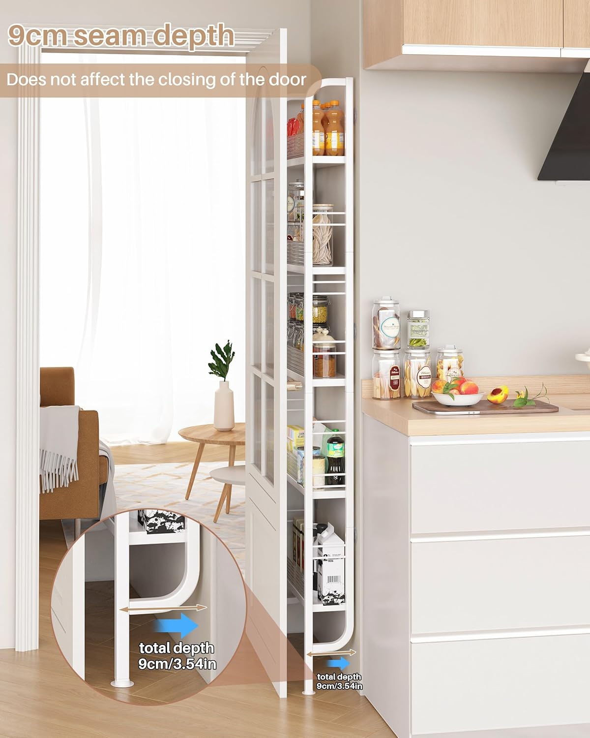 UMDONX Narrow 5-Tier Behind the Door Storage Rack for Bathroom