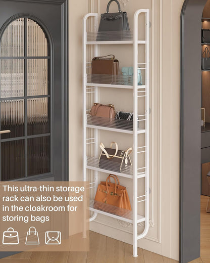 UMDONX Narrow 5-Tier Behind the Door Storage Rack for Bathroom