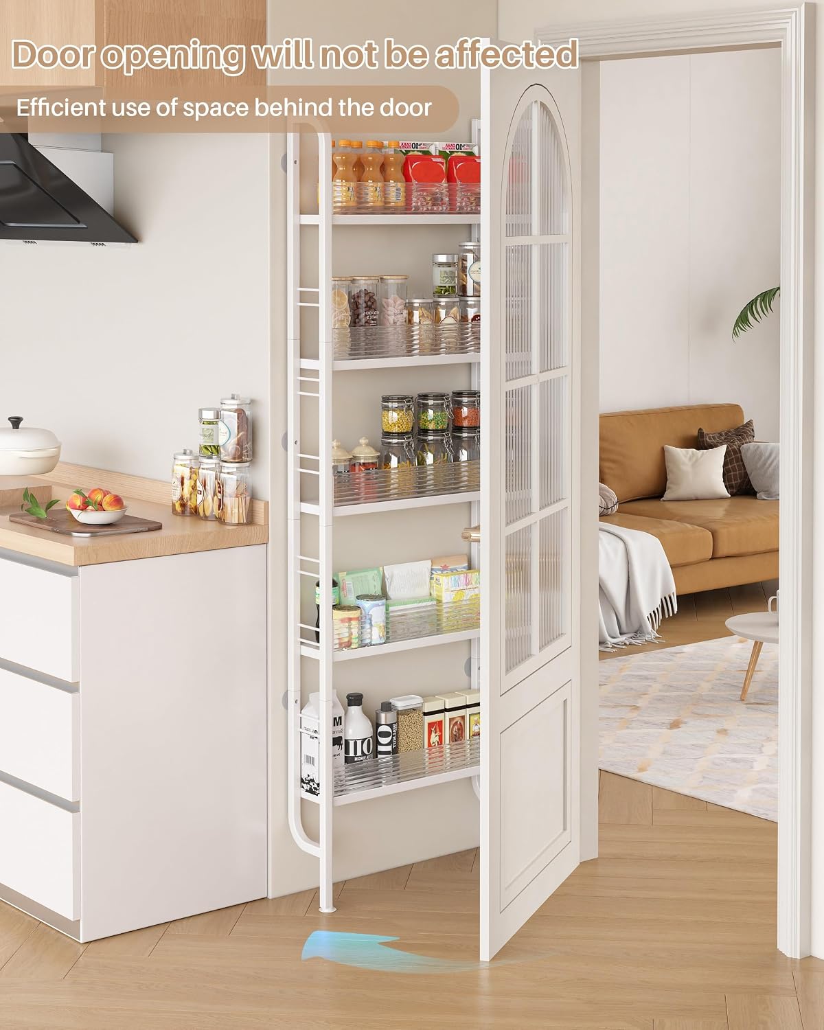 UMDONX Narrow 5-Tier Behind the Door Storage Rack for Bathroom