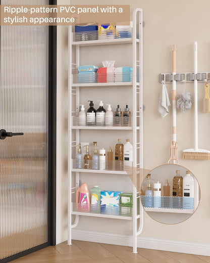 UMDONX Narrow 5-Tier Behind the Door Storage Rack for Bathroom