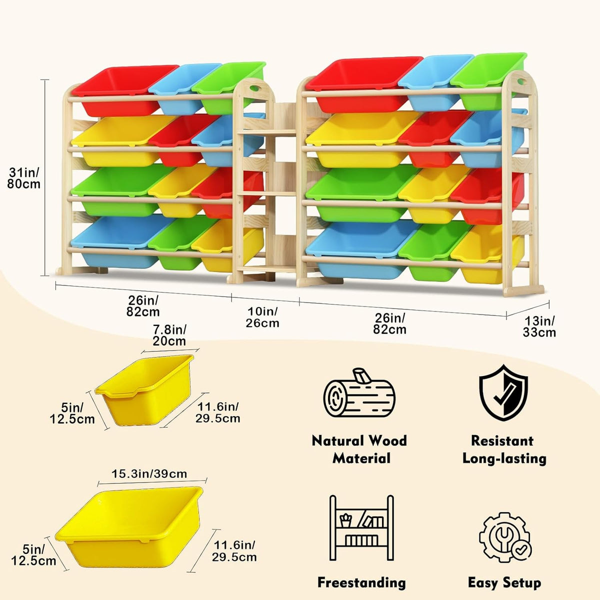 Kids Toy Storage Organizer, Toy Organizers and Storage with Stuffed Animal Storage, Toy Storage Shelf with 3 Shelves, 12 Storage Bins, Kids Bookshelf, Toy Holder for Playrooms, Bedrooms, White