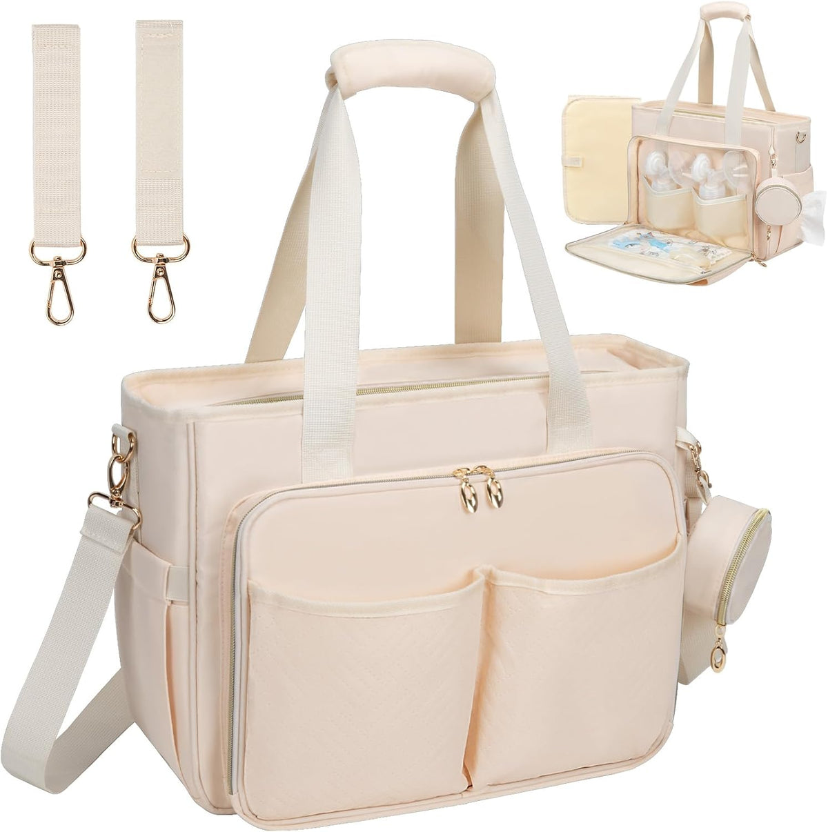 Diaper Bag Tote, Large Travel Hospital Bag for Labor Delivery