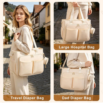 Diaper Bag Tote, Large Travel Hospital Bag for Labor Delivery