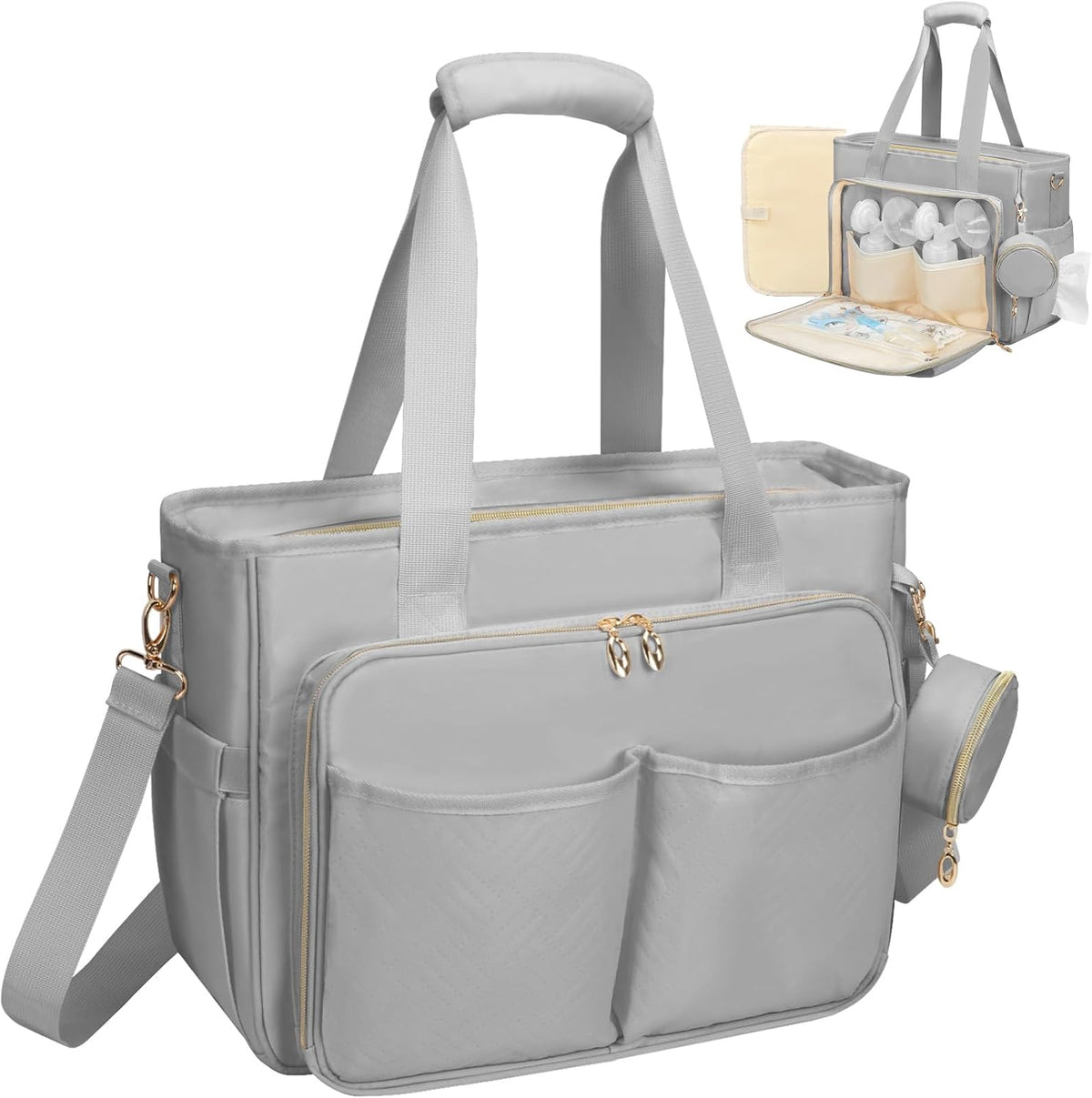 Diaper Bag Tote, Large Travel Hospital Bag for Labor Delivery